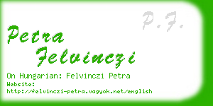 petra felvinczi business card